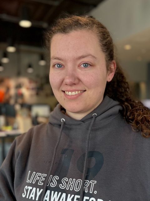 Nicole Printy, embroidery tech at P&M Apparel